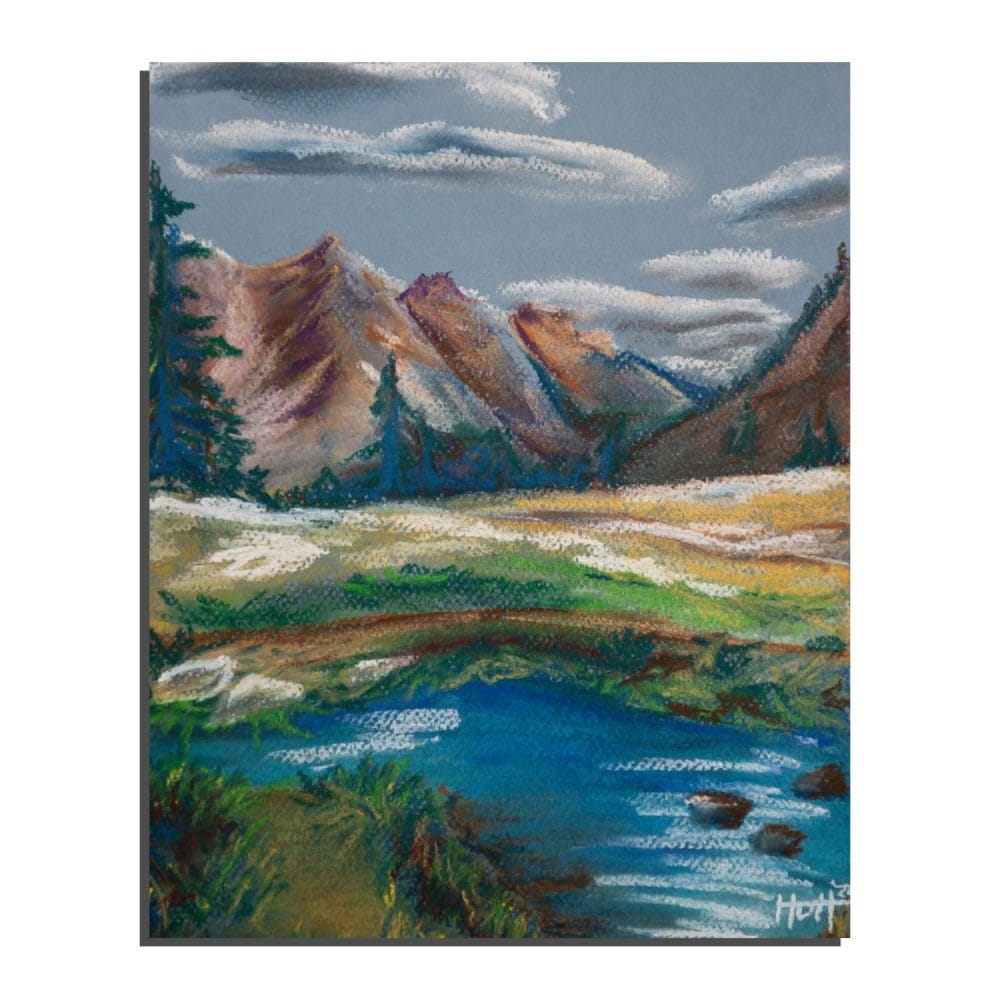Vail Landscape Pastel Painting Modern Magic Art Print