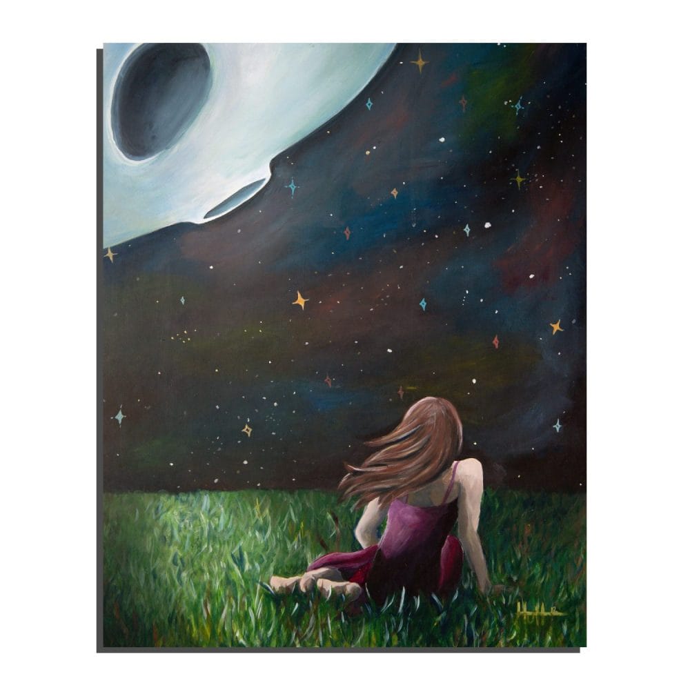 Girl Who Chased the Moon Modern Magic Art Print