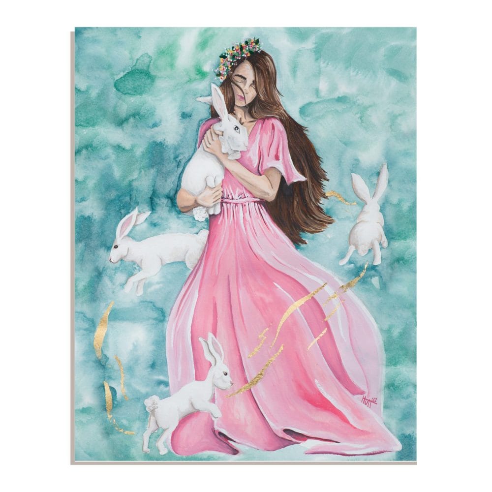 Eostre Gouache and ink painting