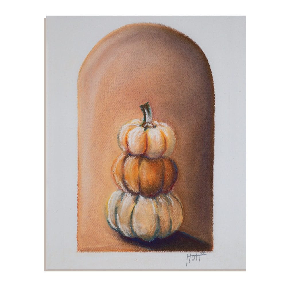 pumpkins arch series soft pastel painting