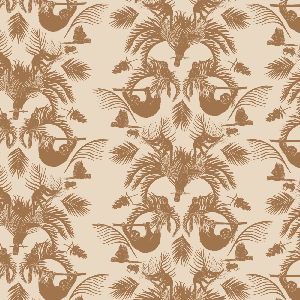 Terracotta tropical silhouette wallpaper from the Pura Vida Collection at Modern Magic