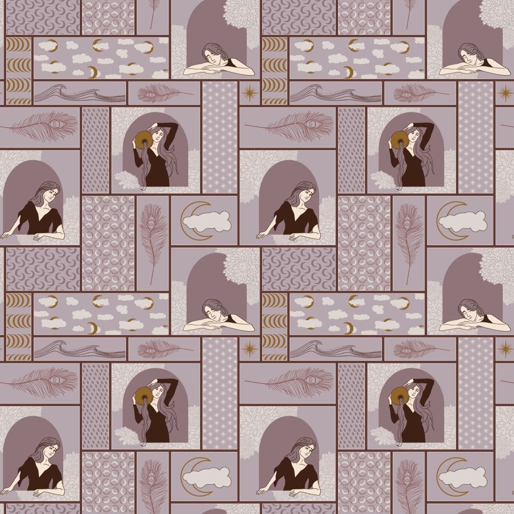 Woman at the Well purple wallpaper