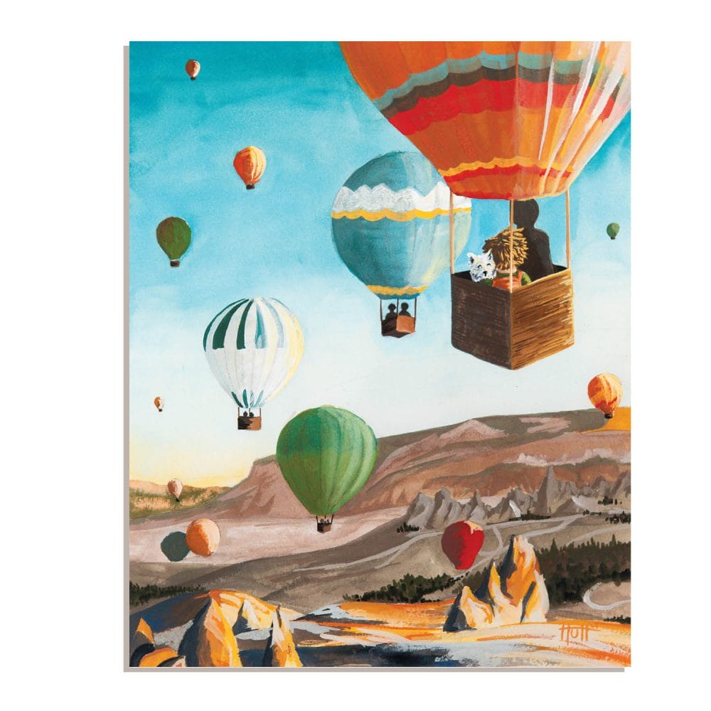 Tobias and Mozi in a Hot Air Balloon