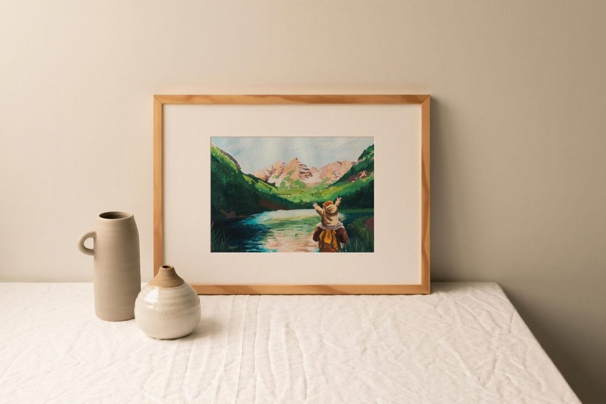 Maroon Bells with Family Art Print