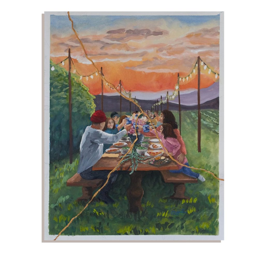 Crowded Table Original Painting