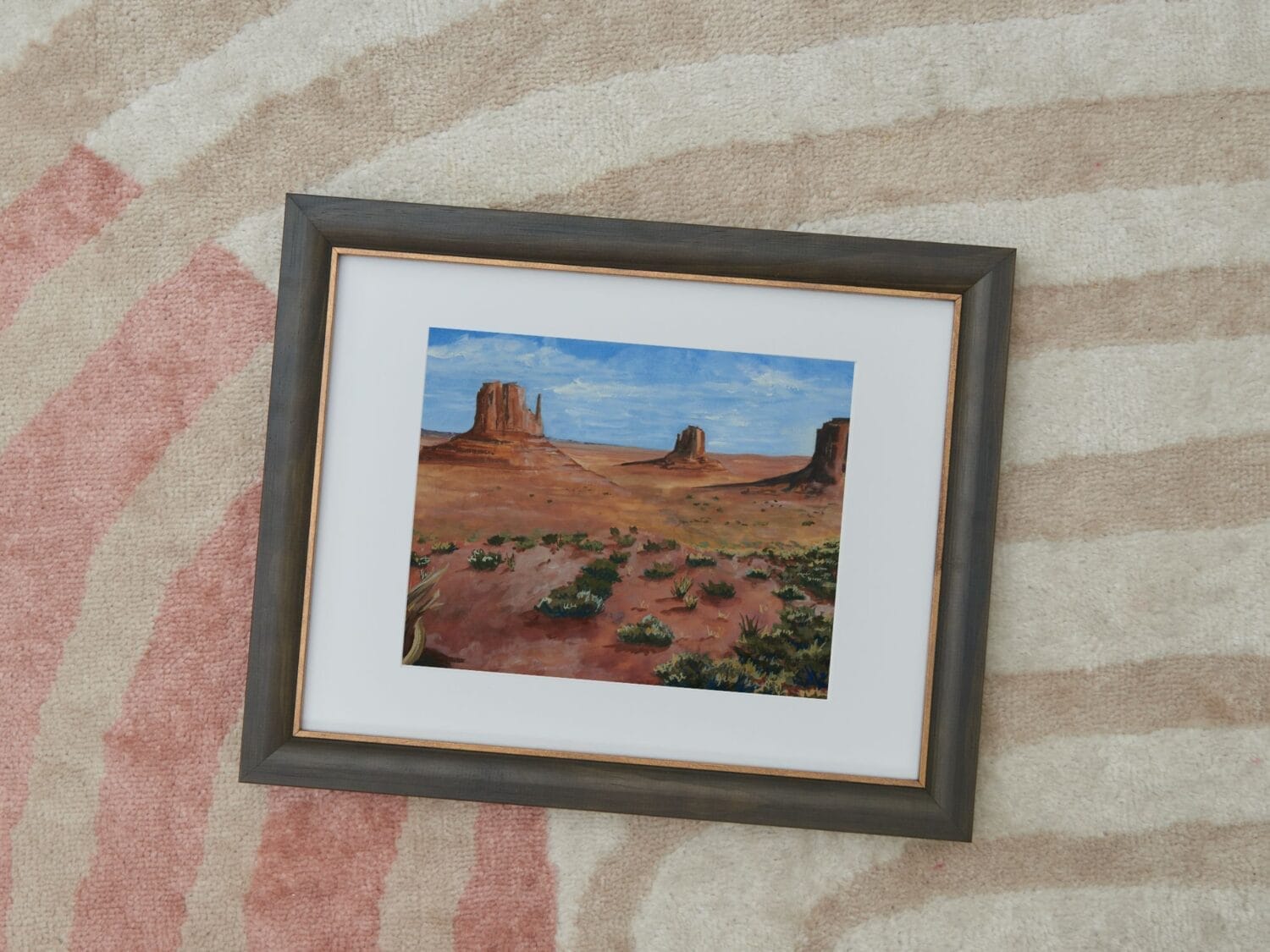 Three Buttes Utah Desert Painting