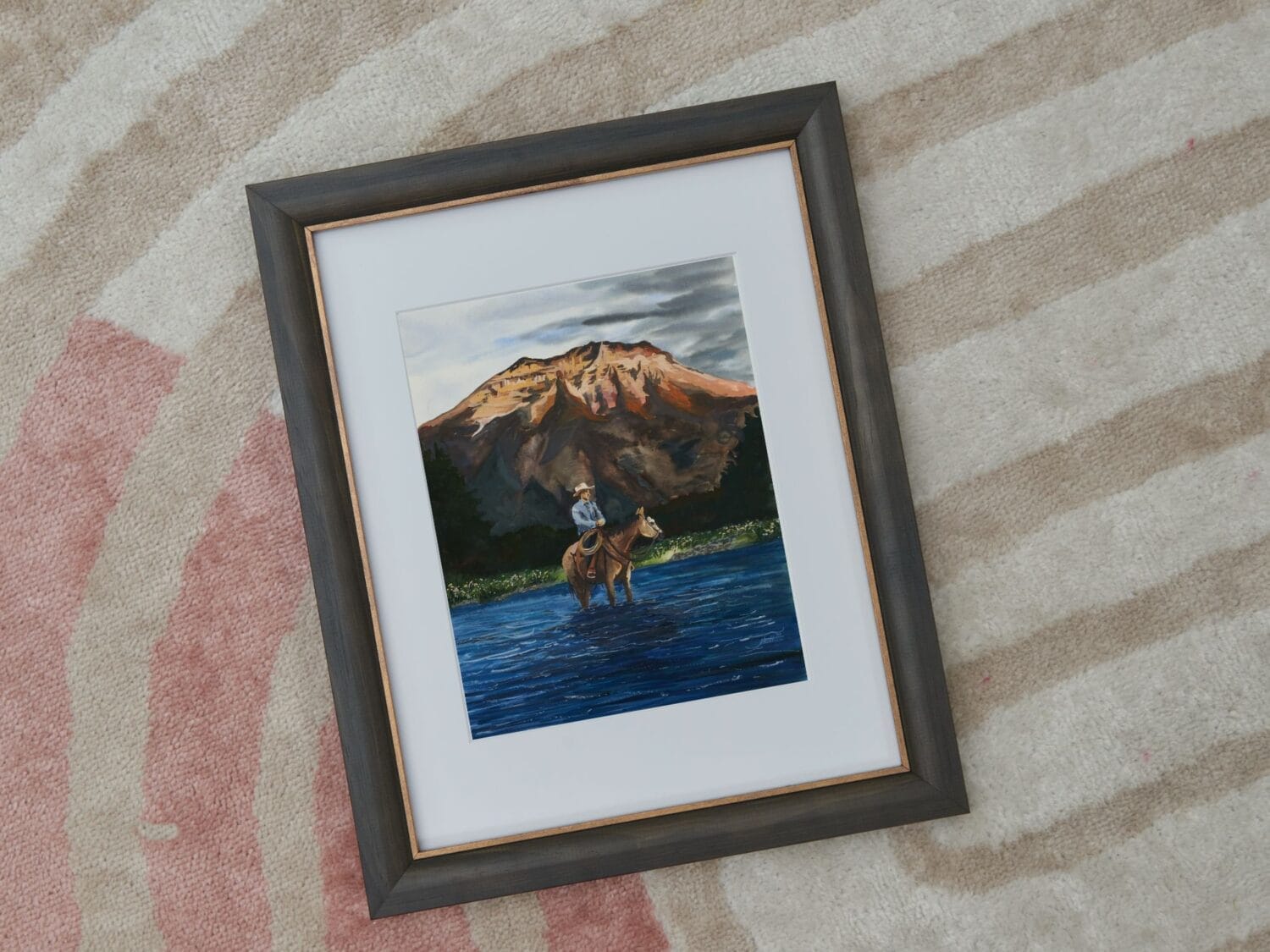 Rocky Mountain Cowboy painting