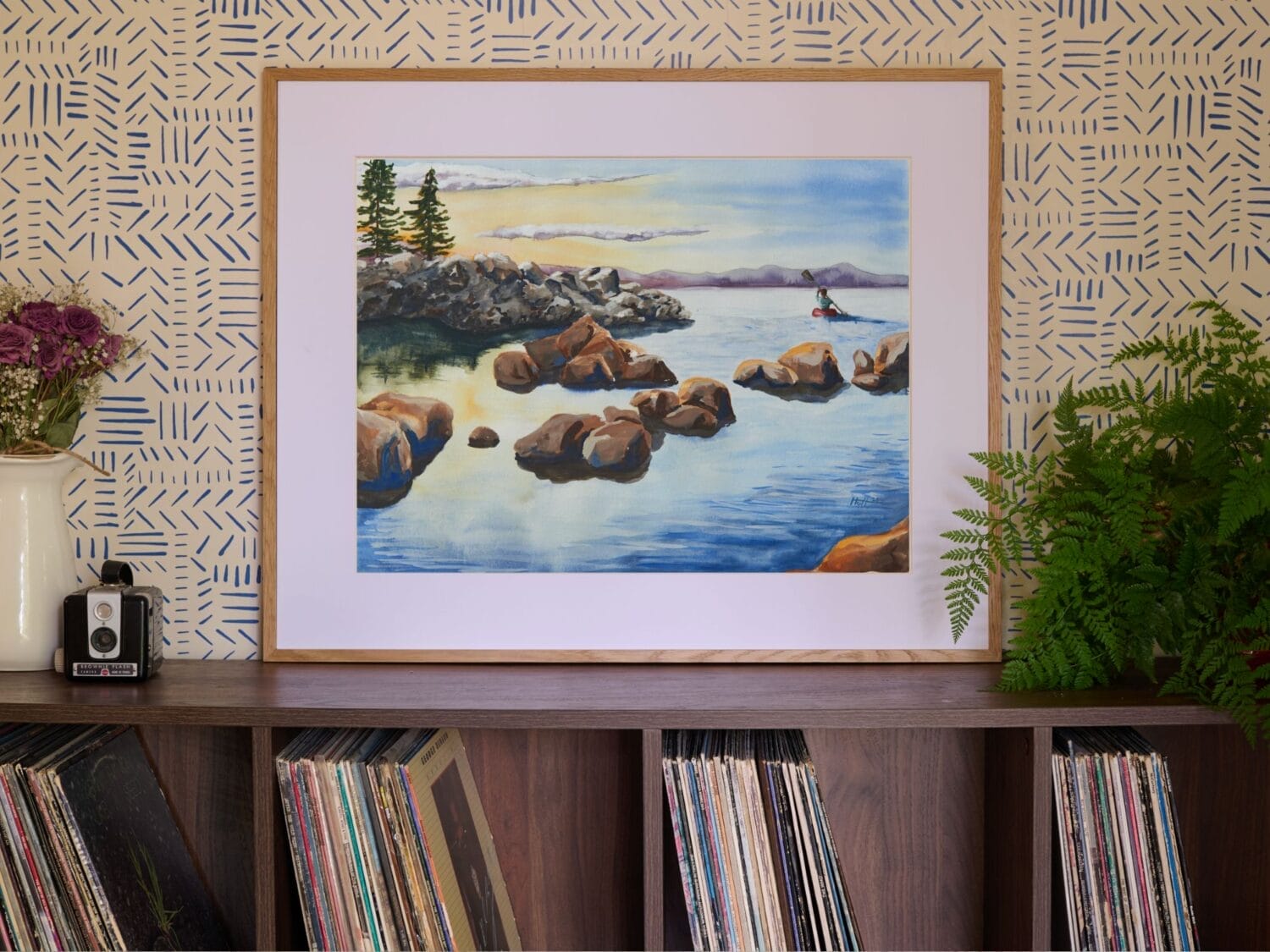 Lake Tahoe at sunrise kayaking Painting