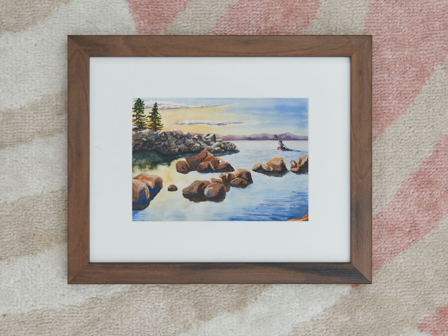 Lake Tahoe at sunrise kayaking Painting